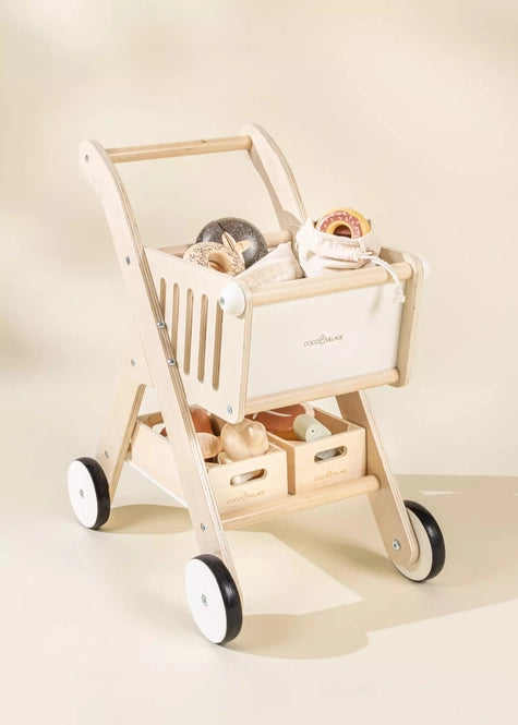 Wooden Toy Shopping Cart