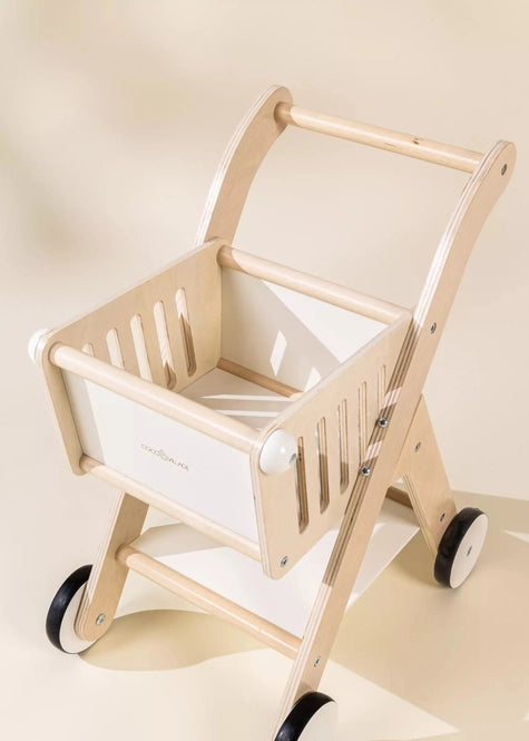 Wooden Toy Shopping Cart