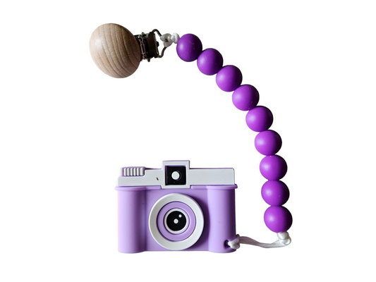 Silicone Camera Teether (Purple)