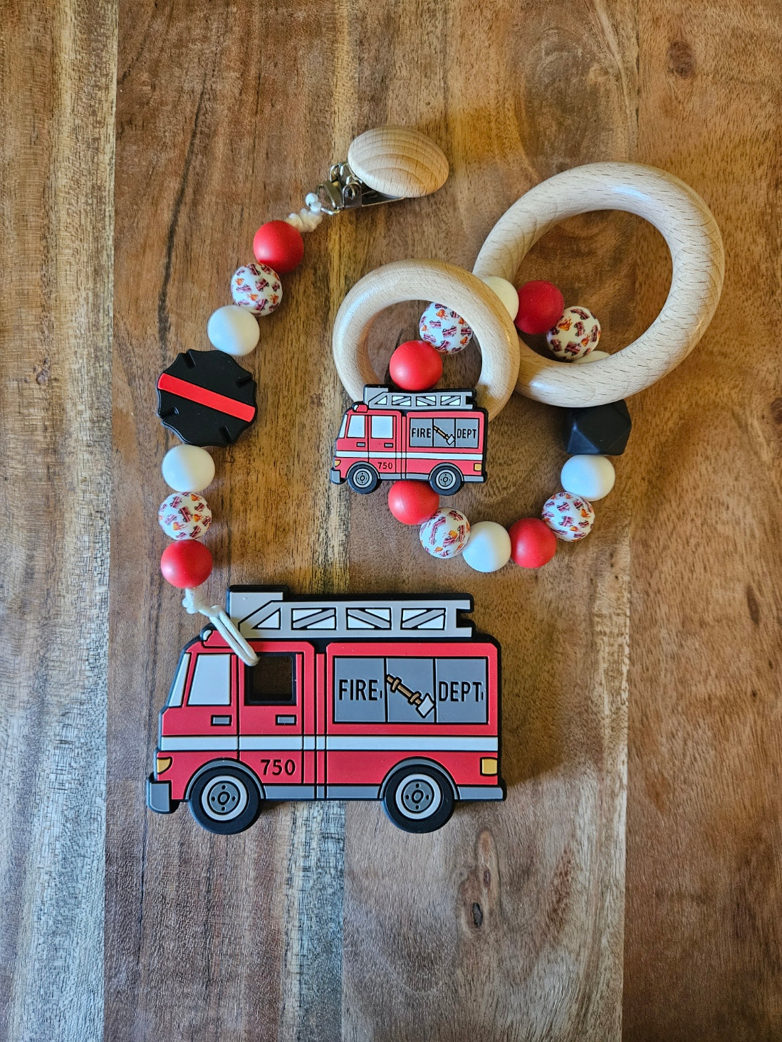 Fire Truck Silicone Teether