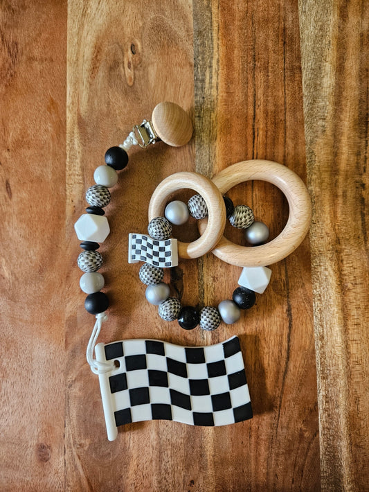 Race Flag Silicone Teether