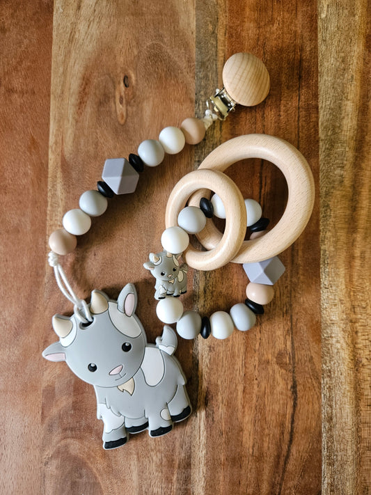 Grey Goat Silicone Teether