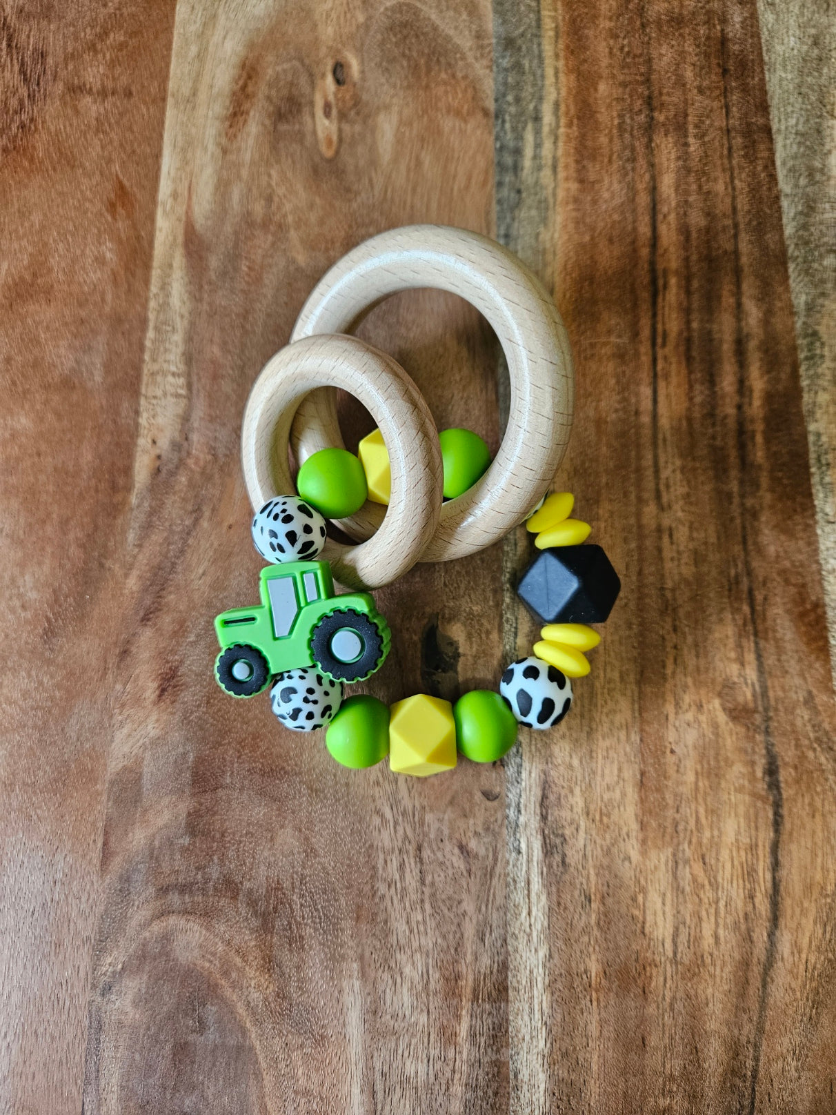 Tractor Silicone Teether Green