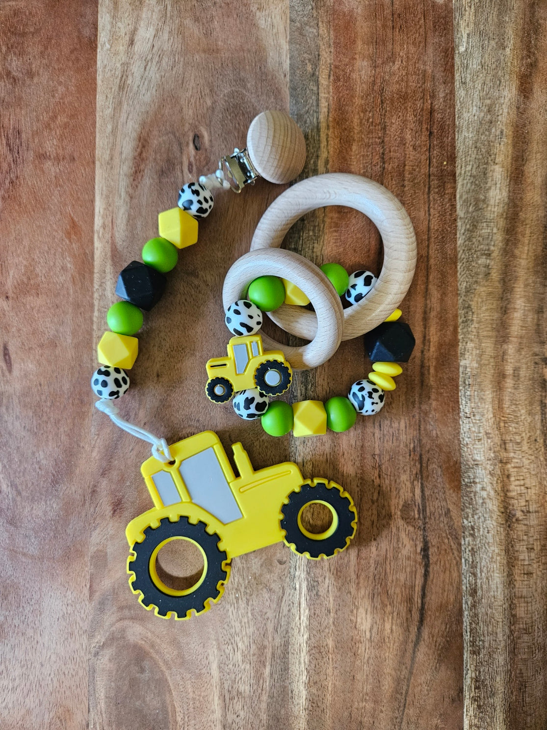 Tractor Silicone Teether Yellow