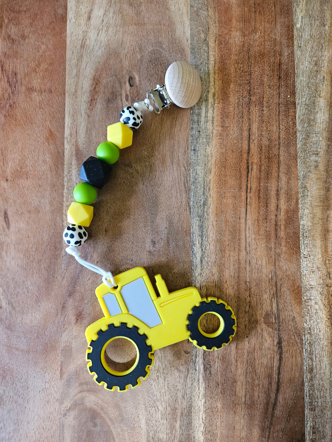 Tractor Silicone Teether Yellow