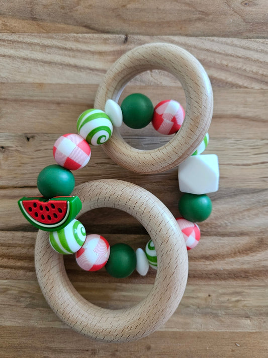 Red Watermelon Silicone Teether