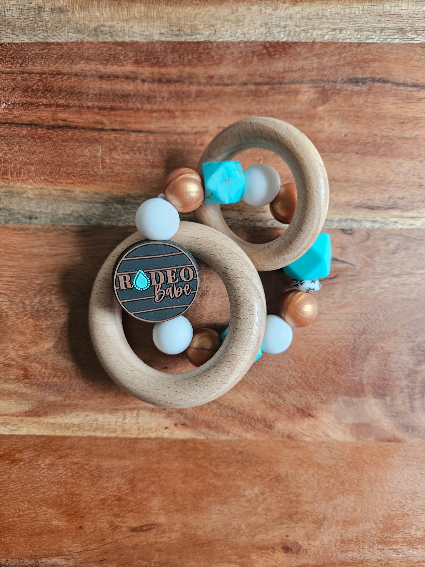 Cowboy Boot Silicone Teether-Teal