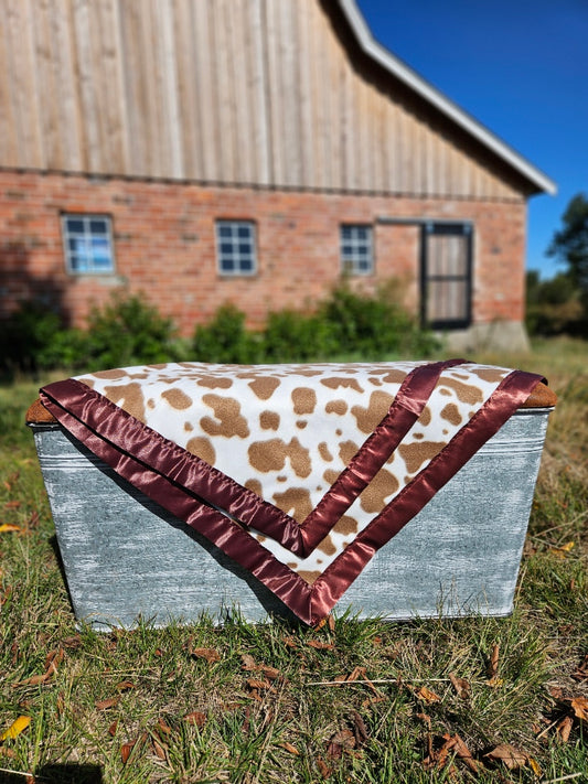 Fleece Cow Print Baby Blanket