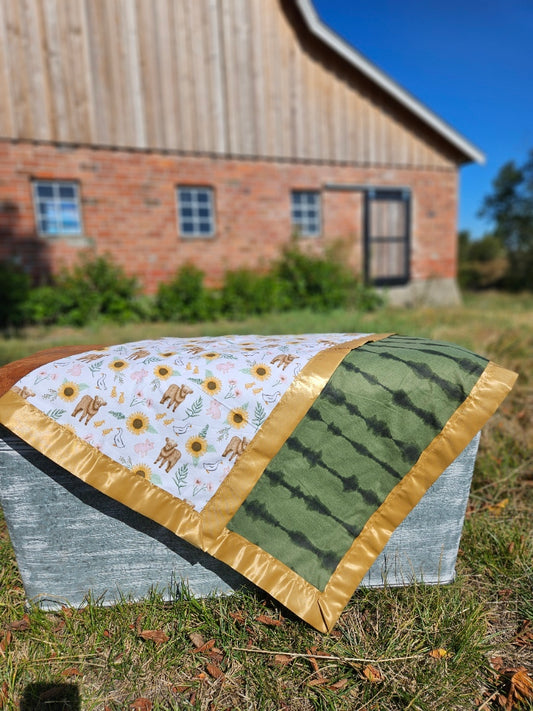 Farm Animals Cotton Baby Blanket