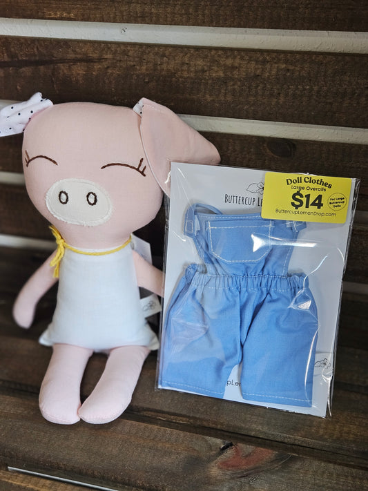Doll Clothes Blue Overalls- Mama