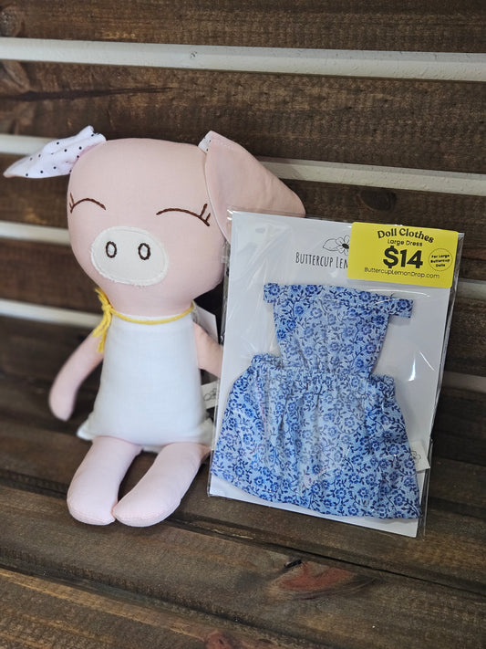 Doll Clothes Blue Floral Dress- Mama