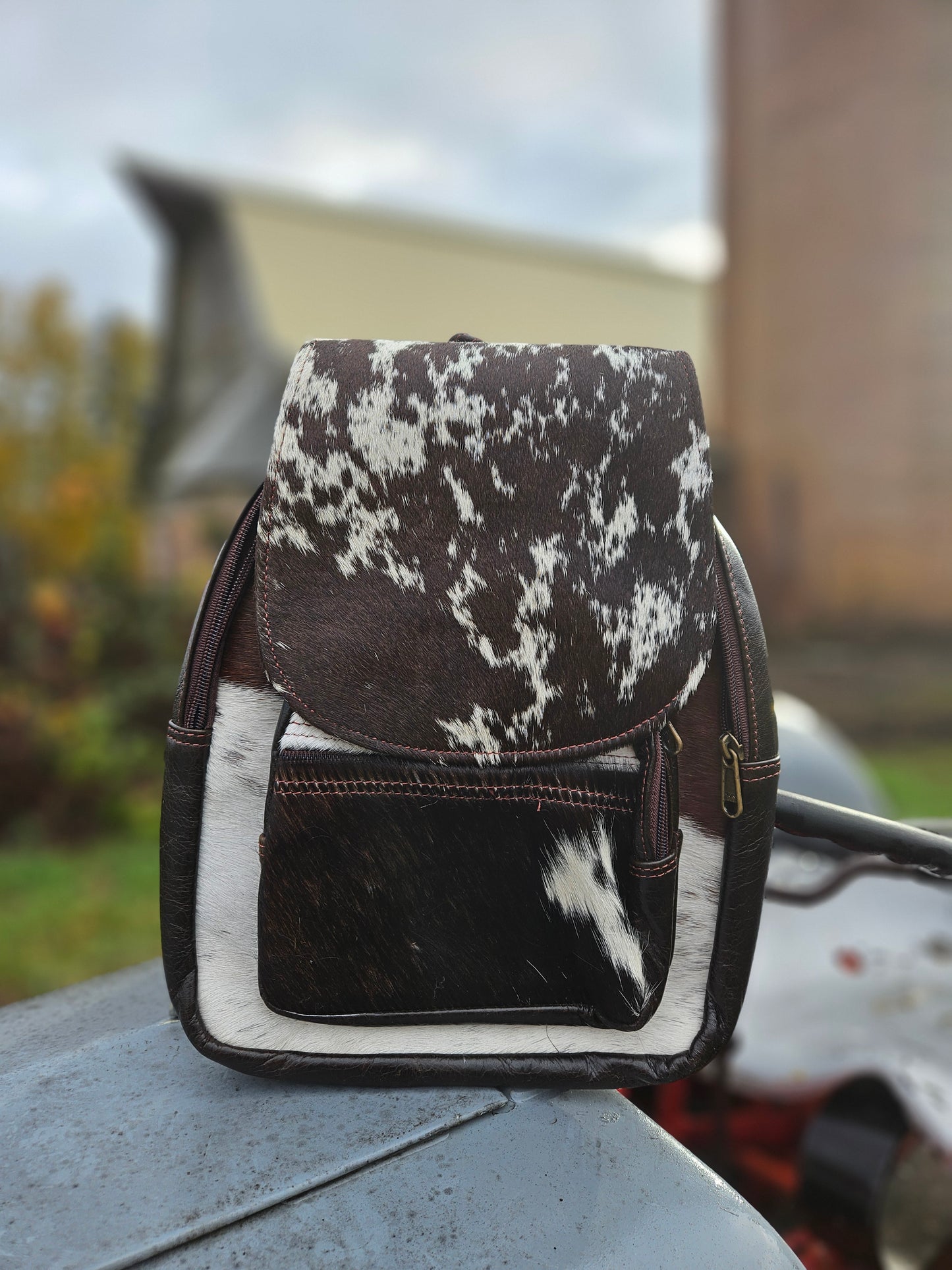 100% Authentic Cowhide Leather Mini Backpack