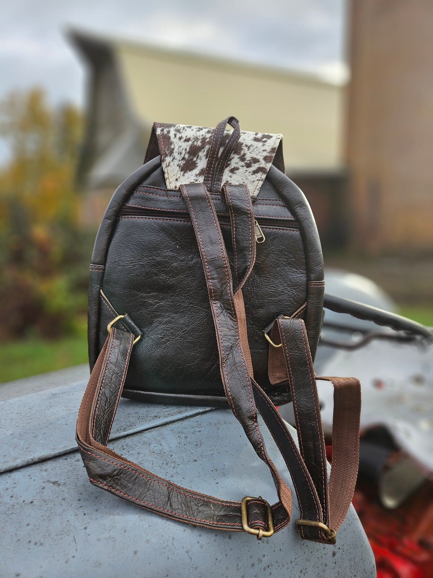 100% Authentic Cowhide Leather Mini Backpack