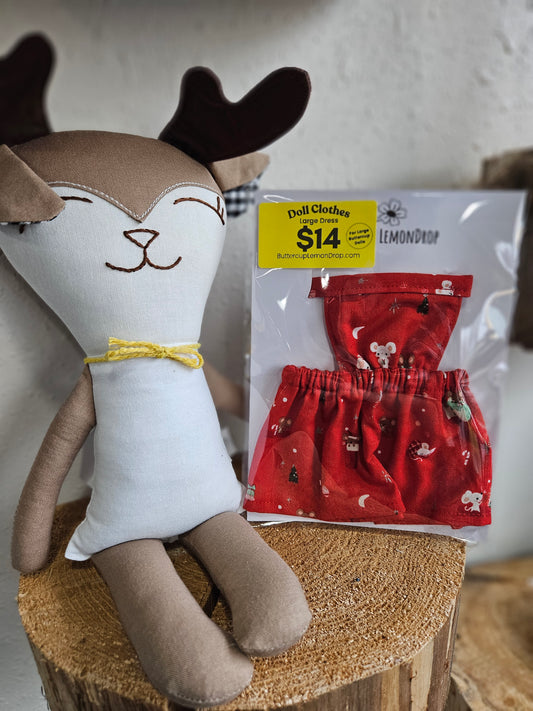Doll Clothes Christmas Mouse Dress- Mama