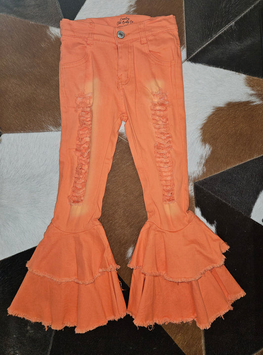 Orange Bell Bottom Jeans