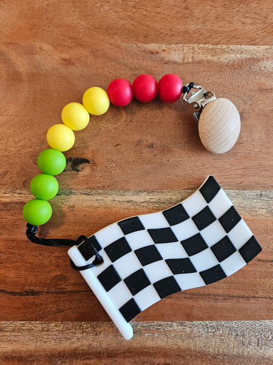 Race Flag Silicone Teether