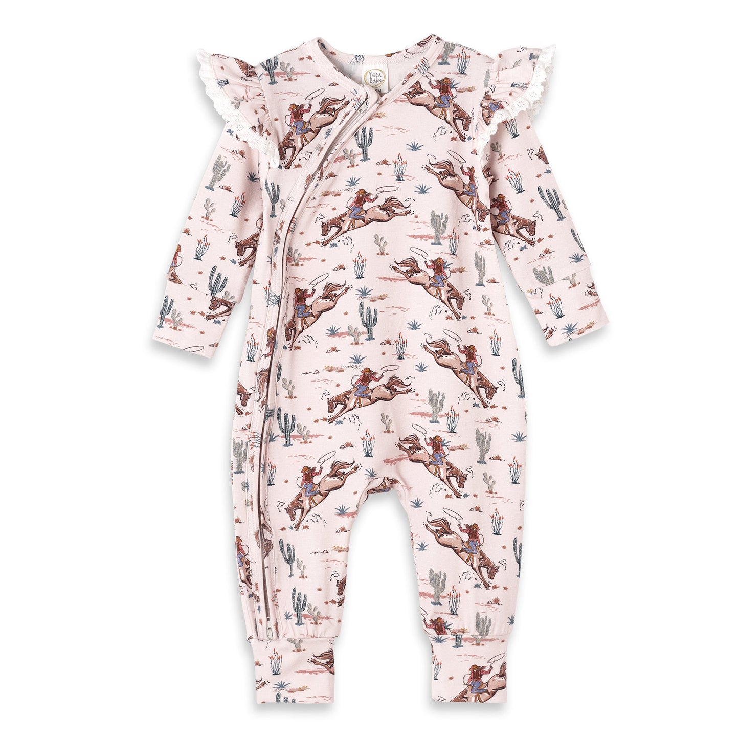 Prairie Princess Baby Girl Bamboo Western Zipper Romper