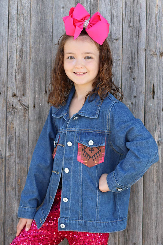 Denim Jacket w/ Aztec Pocket
