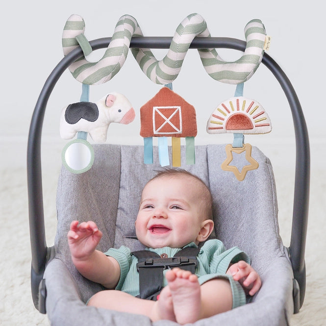 Itzy Bitzy Spiral Car Seat Activity Farm Toy