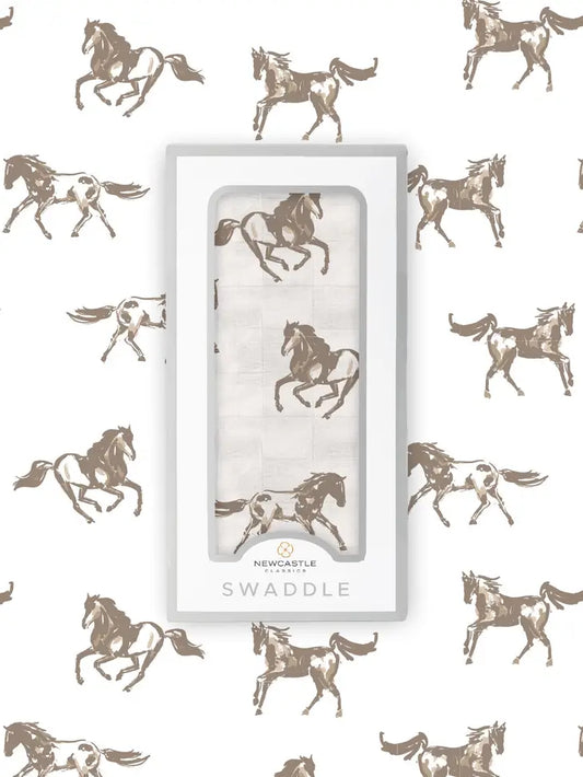 Galloping Horses Bamboo Swaddle