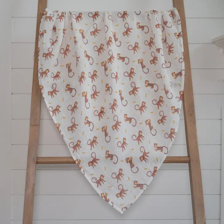 Monkey Around Baby Swaddle Blanket