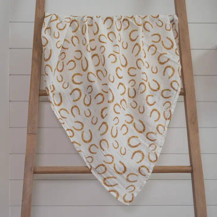 Lucky Horseshoe Baby Swaddle Blanket