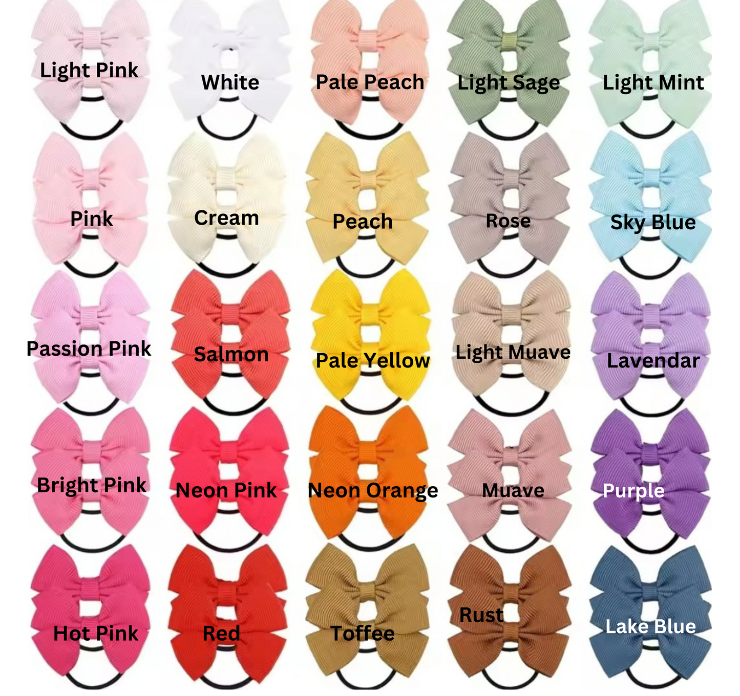 Mini Elastic Hair Bows