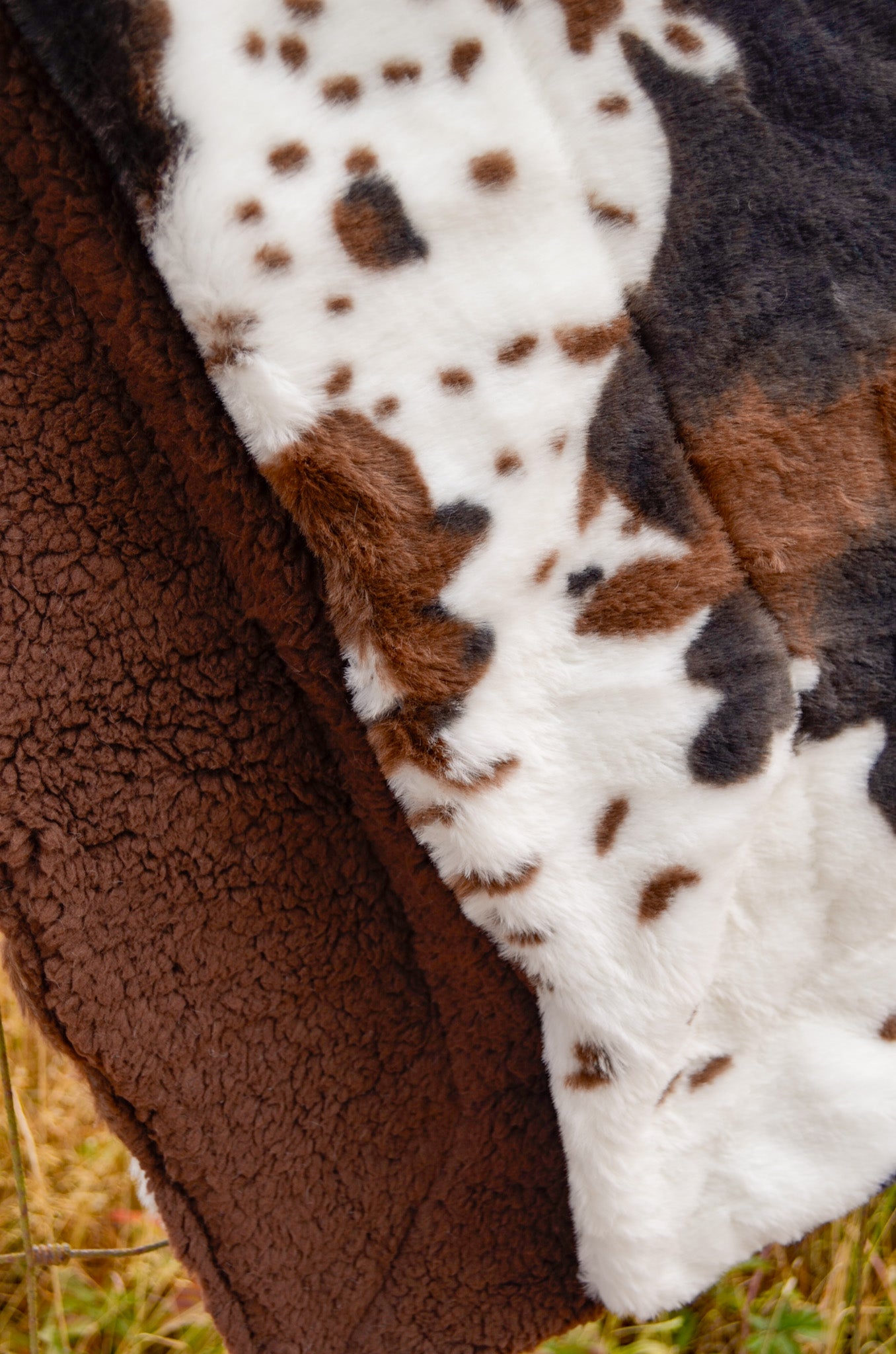 Cowhide Print Sherpa Baby Blanket