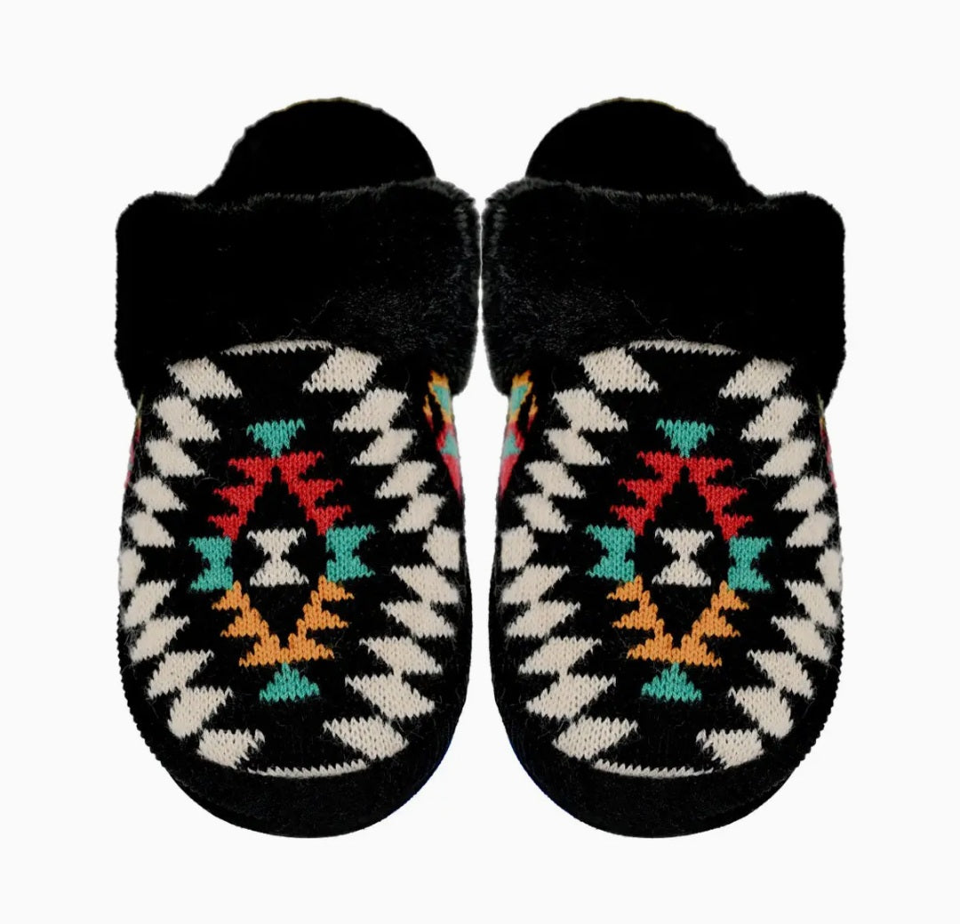 C.C Beanie Aztec Slippers (Black)