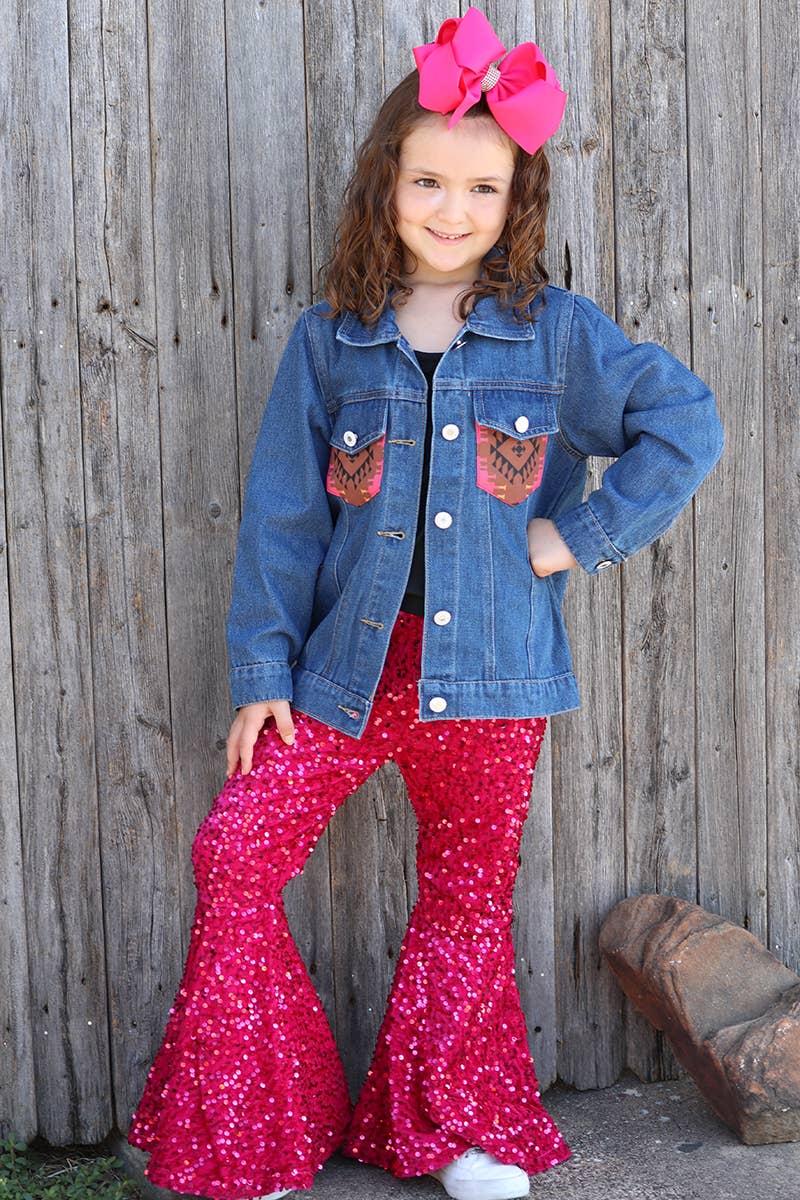 Denim Jacket w/ Aztec Pocket