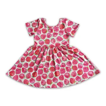 Strawberry Twirl Infant & Toddler Dress