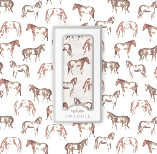 Wild Horses Bamboo Swaddle