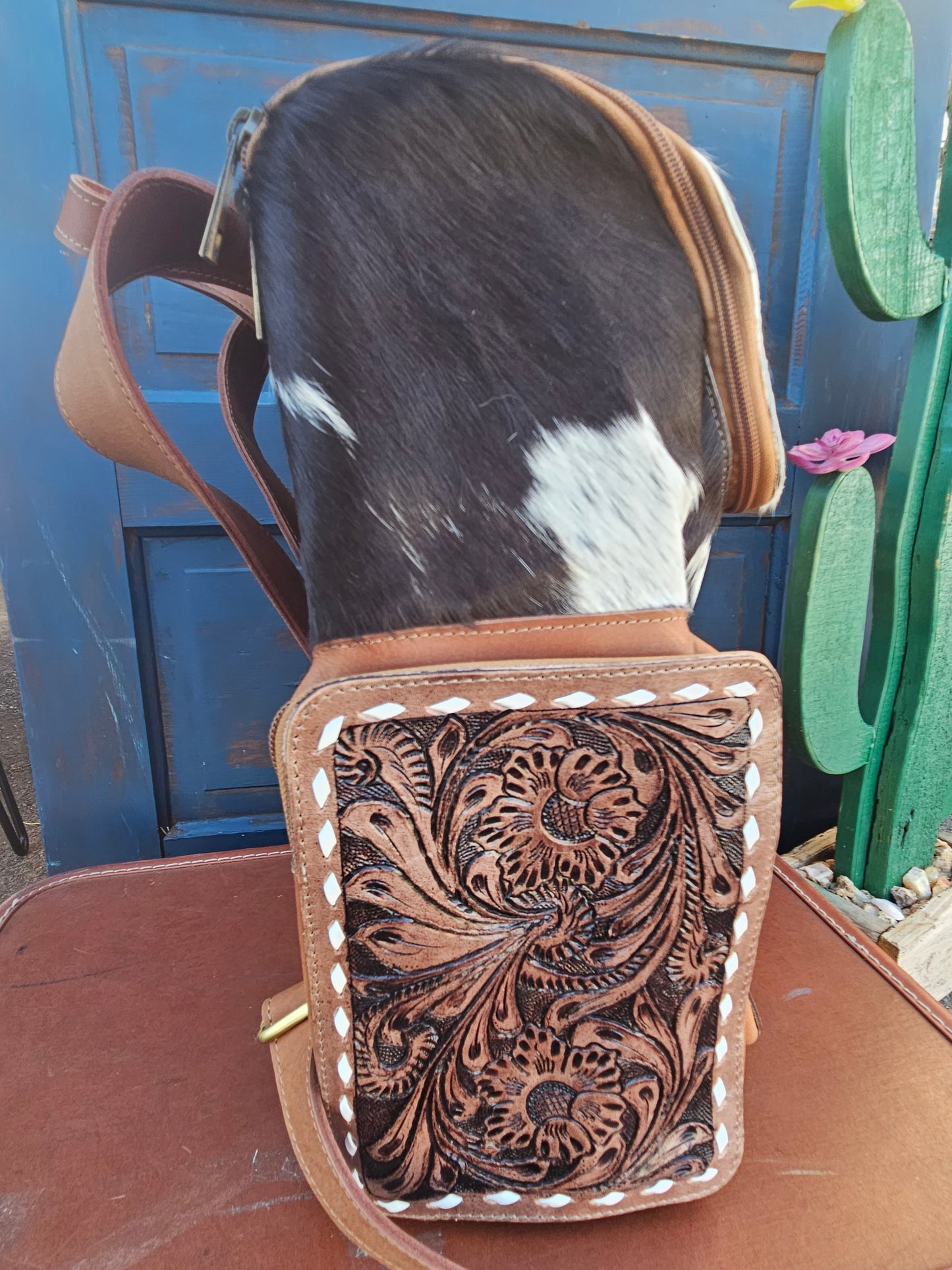 Cowhide Tooled Backpack
