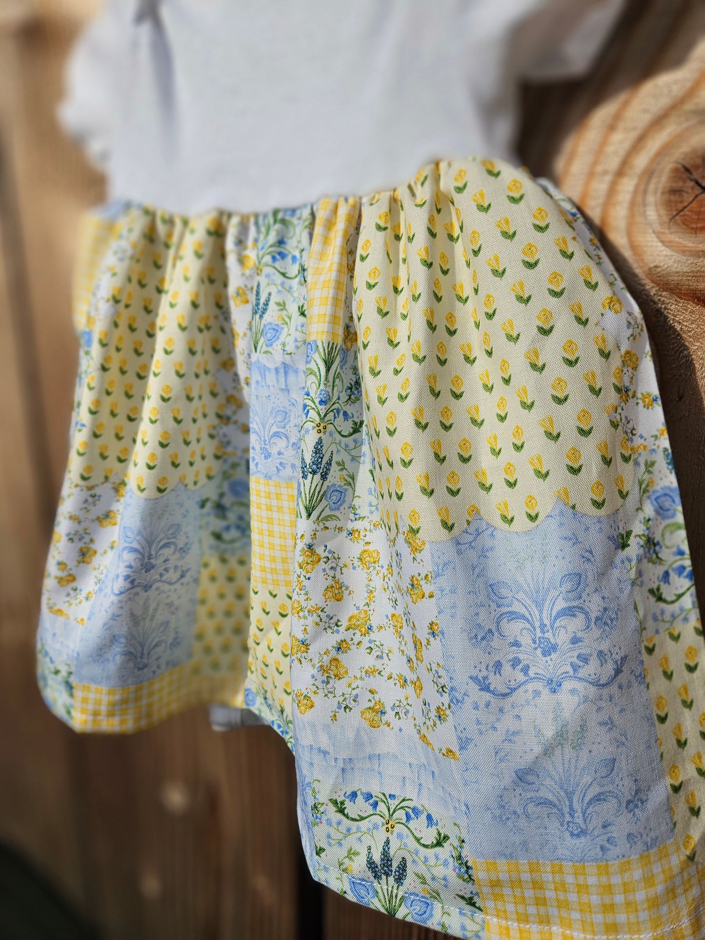 Onesie Dress-Yellow Patchwork