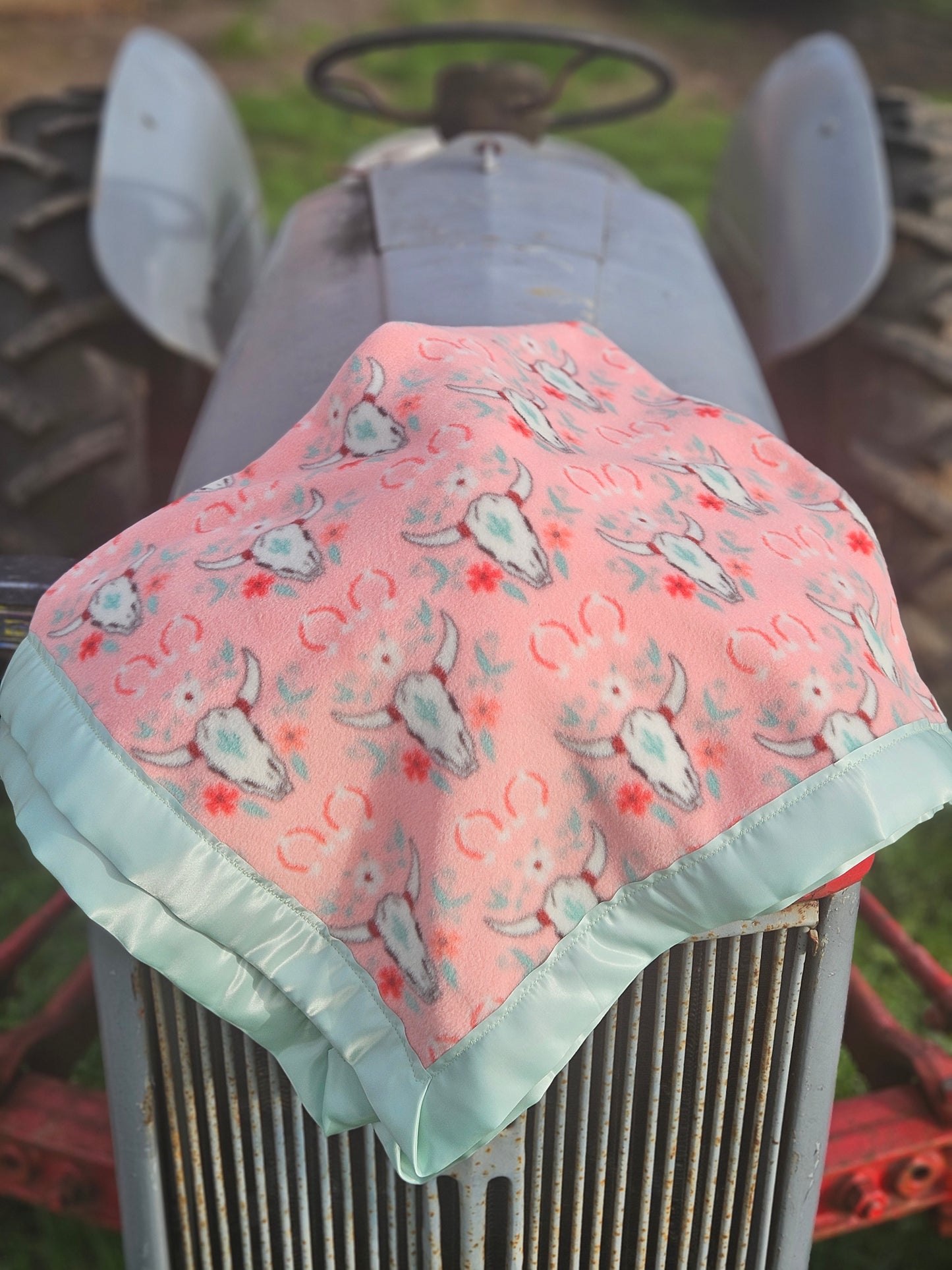 Pink Skull Fleece Baby Blanket
