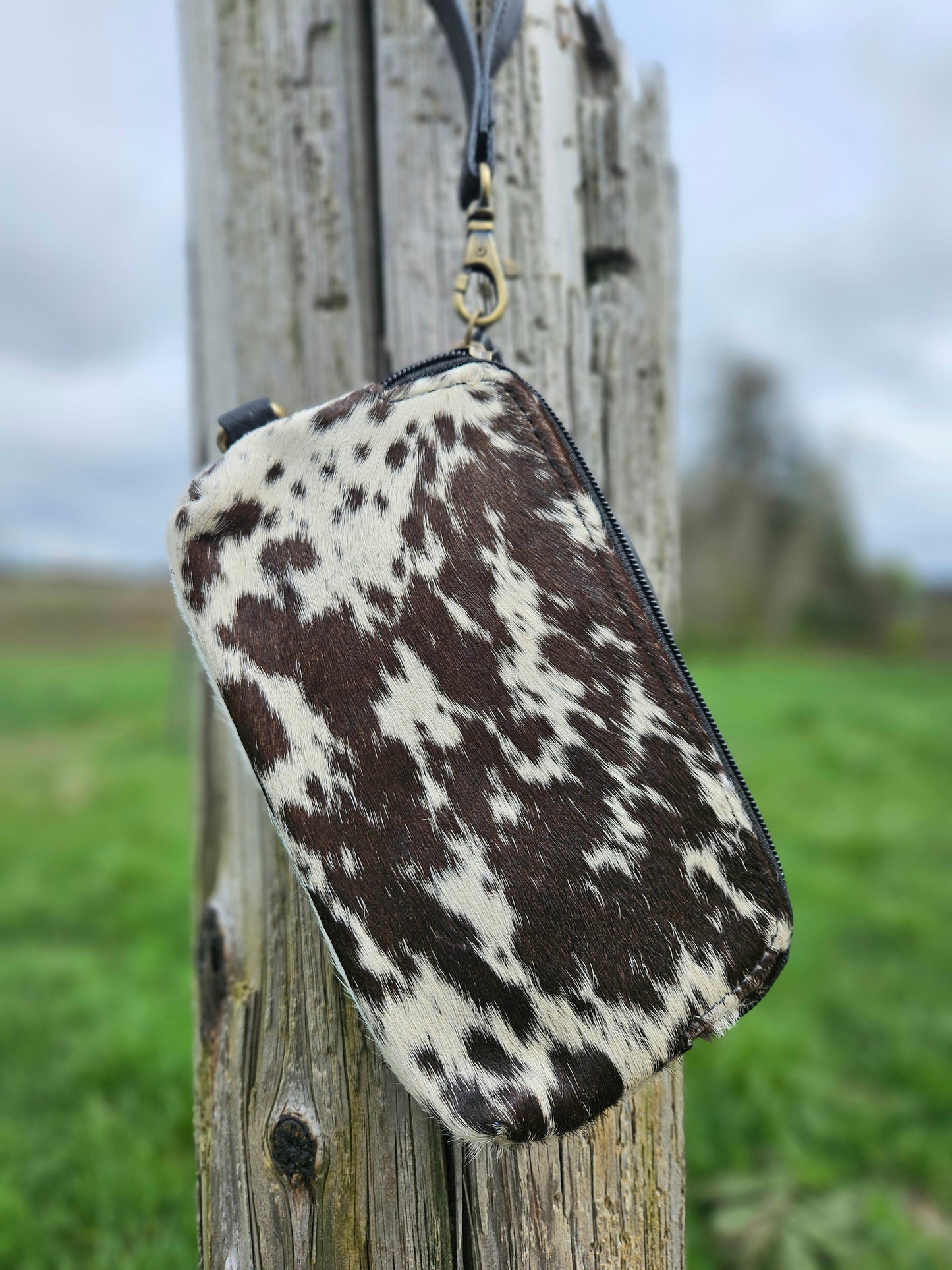 Cowhide Pouch Wristlet