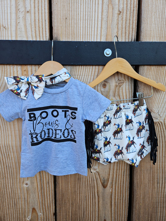 Boots, Bows & Rodeo Fringe Short Set