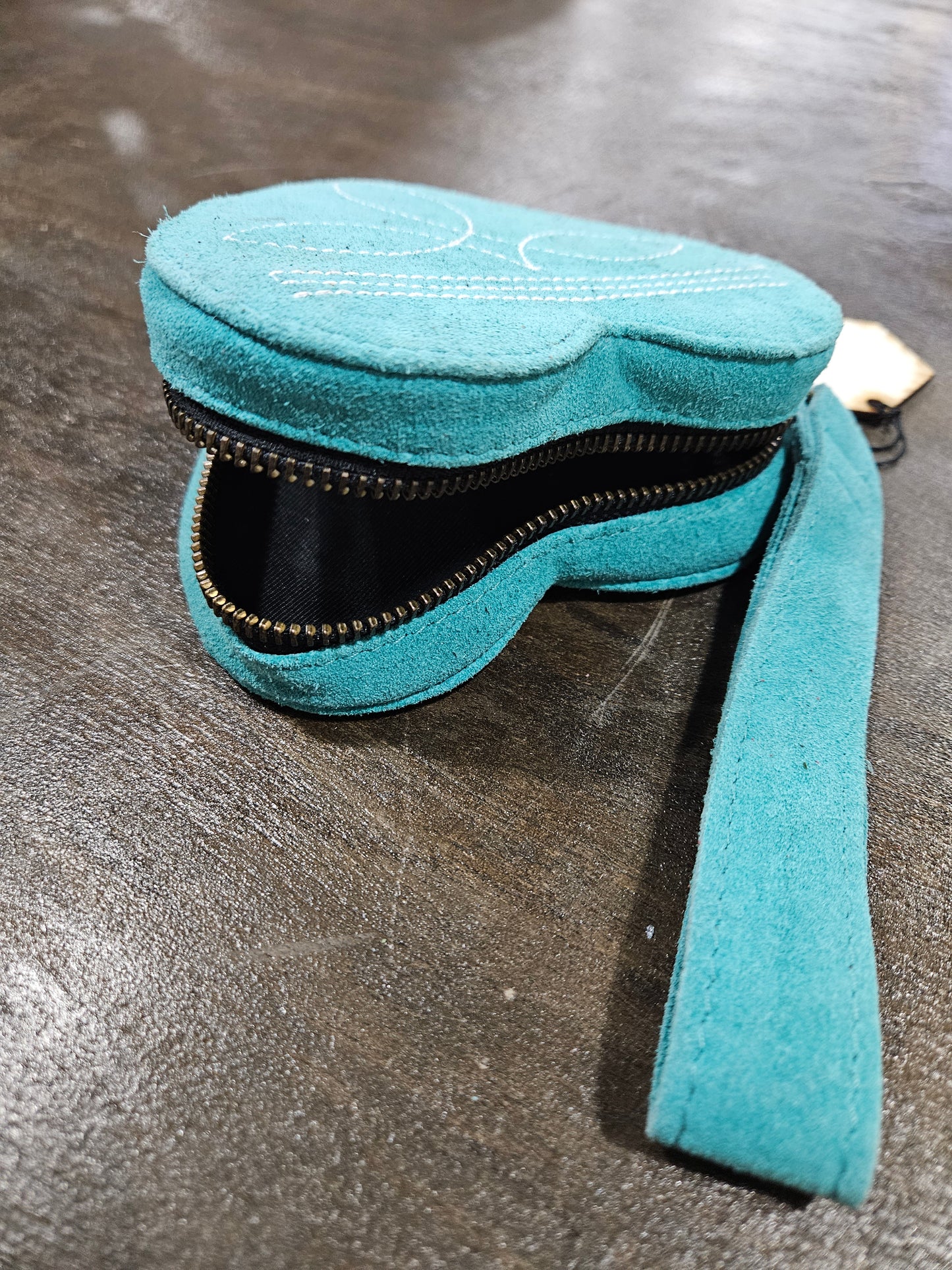 Heart Suede Wristlet