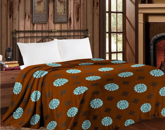 Turquoise Conch Plush Blanket