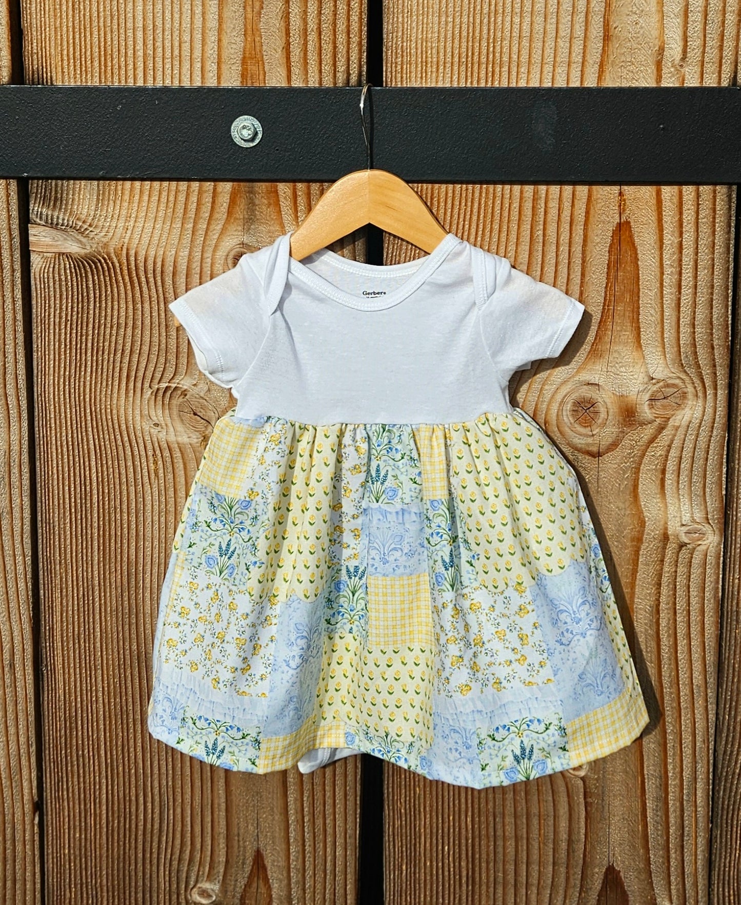 Onesie Dress-Yellow Patchwork
