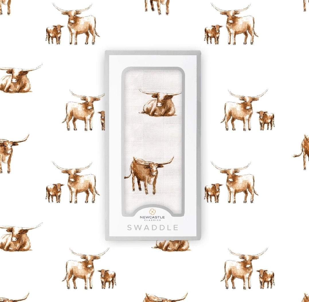 Texas Longhorn Bamboo Swaddle