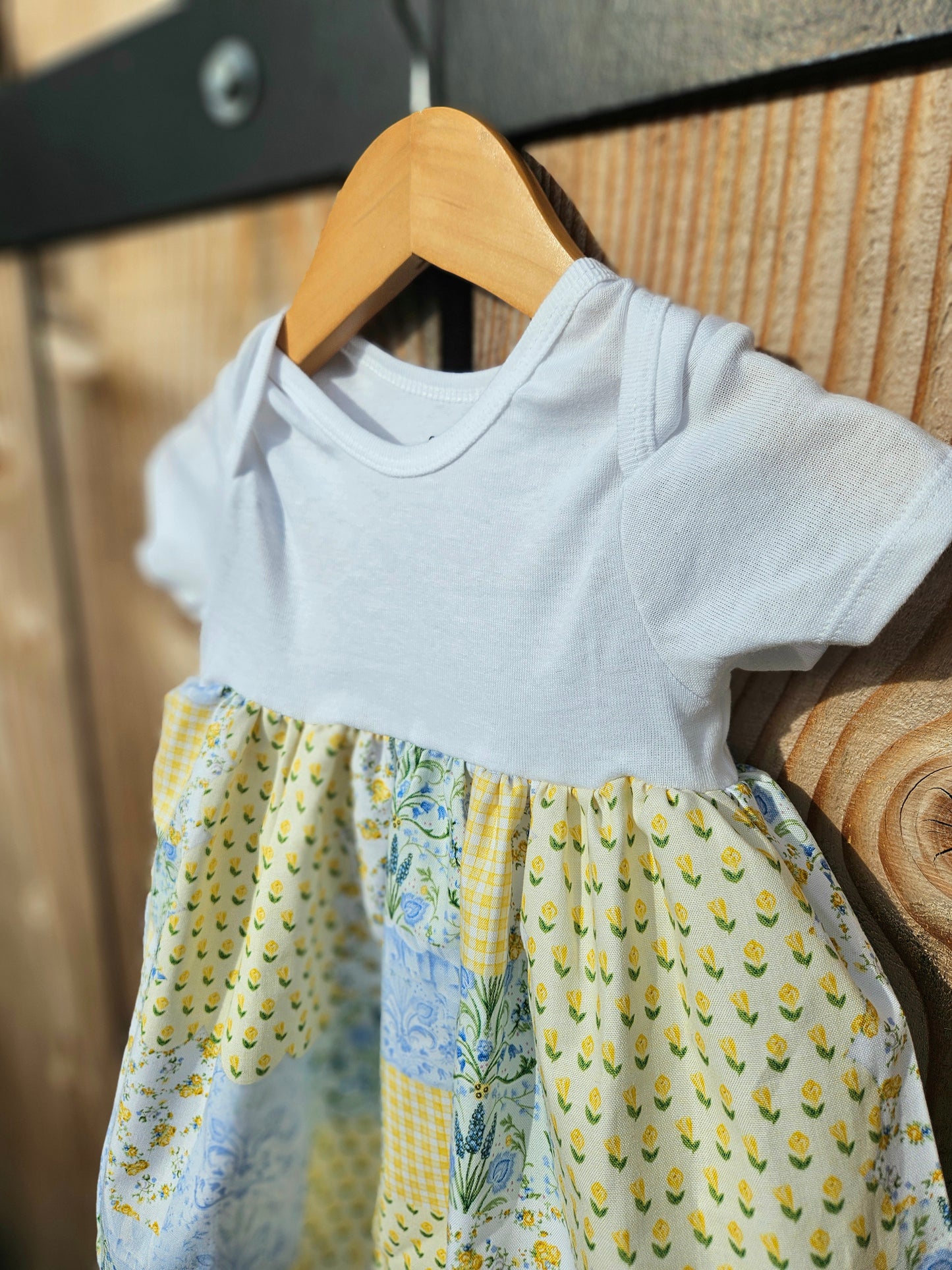 Onesie Dress-Yellow Patchwork