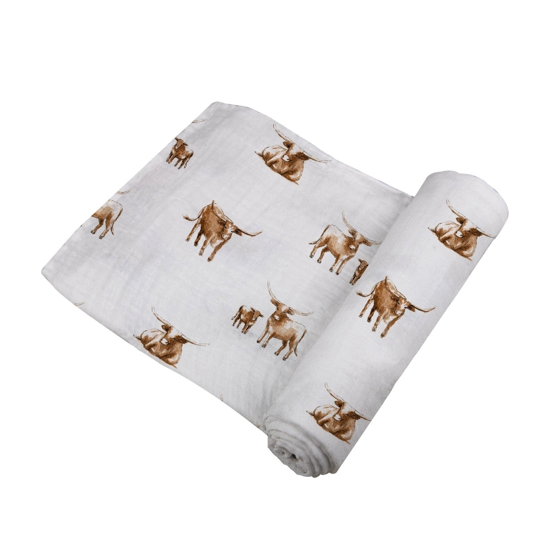Texas Longhorn Bamboo Swaddle