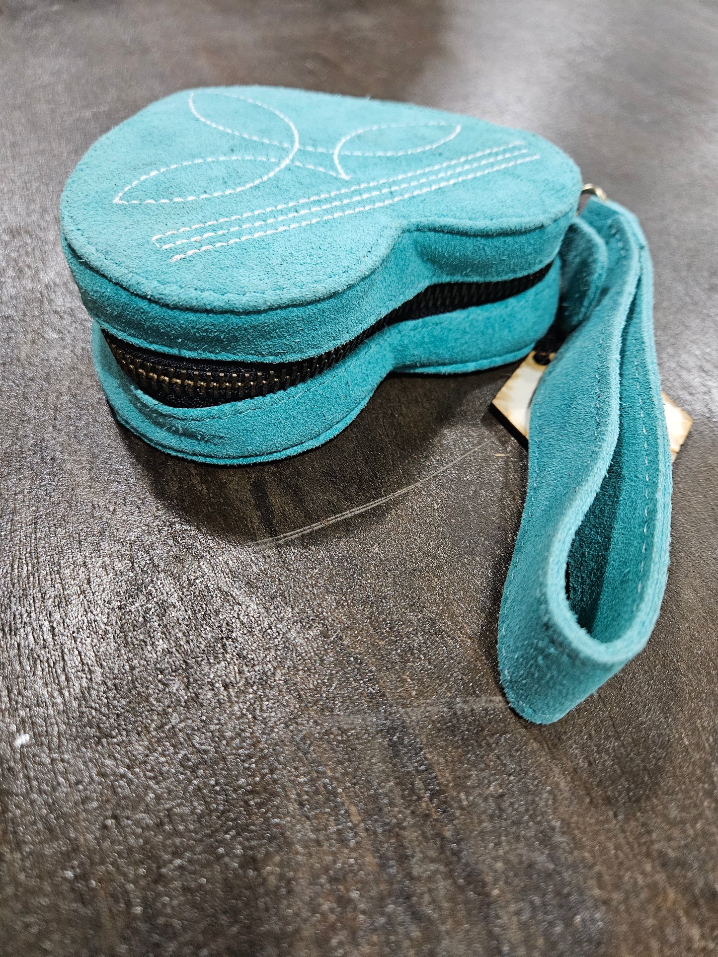 Heart Suede Wristlet