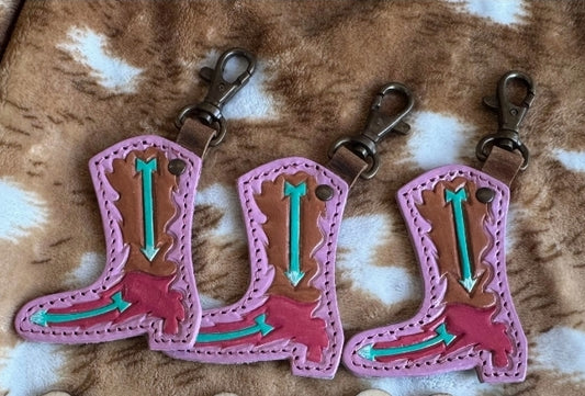 Pink Boot Keychain