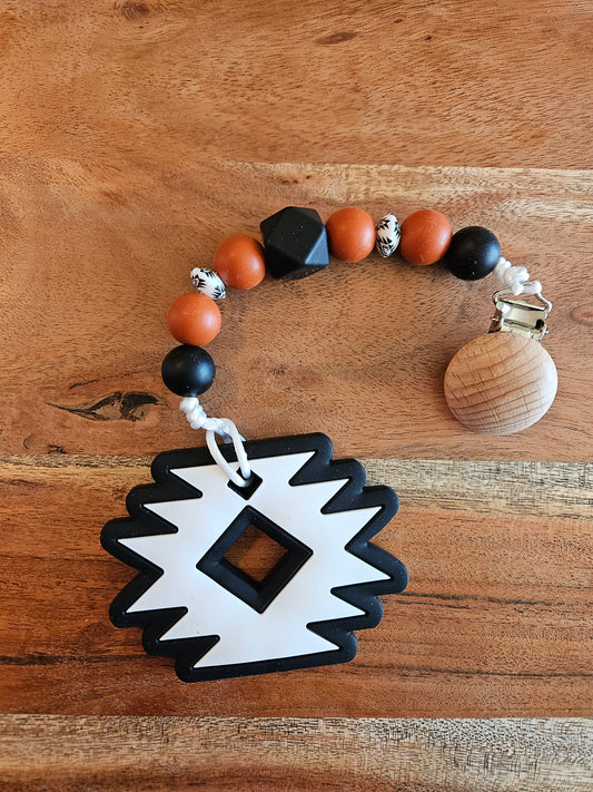 Aztec Silicone Teether- Monotone