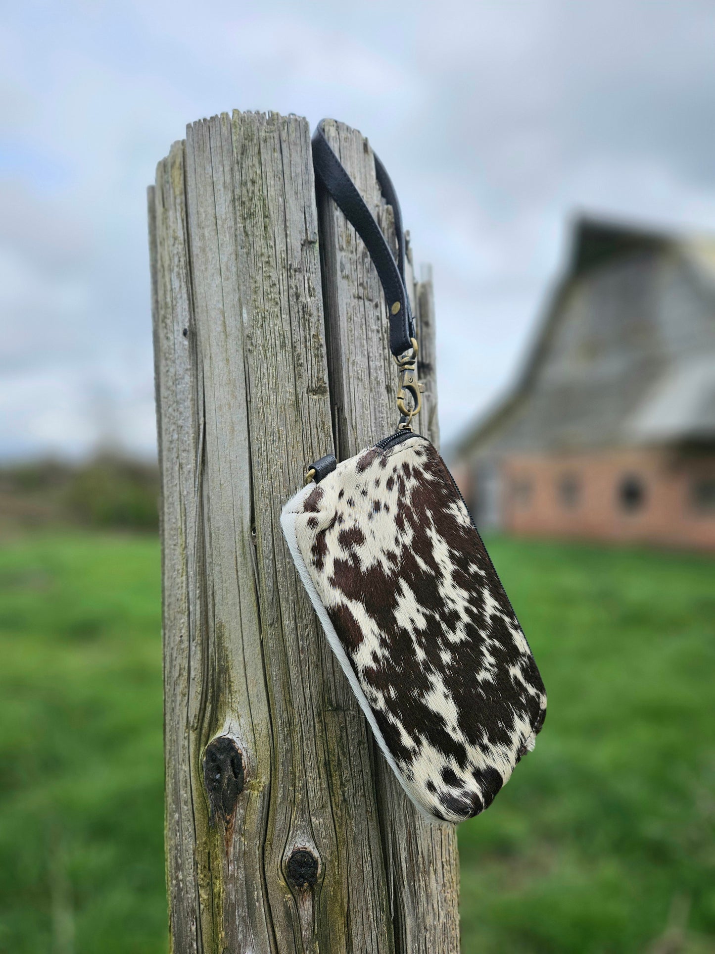 Cowhide Pouch Wristlet