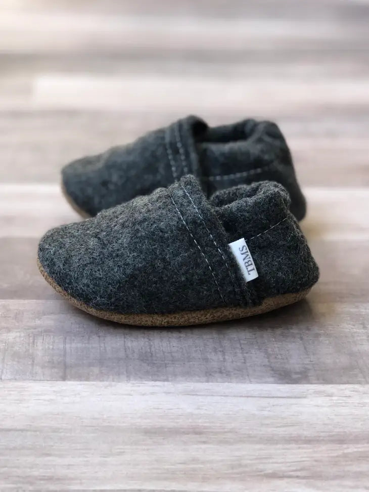 Charcoal Felt Moccasins