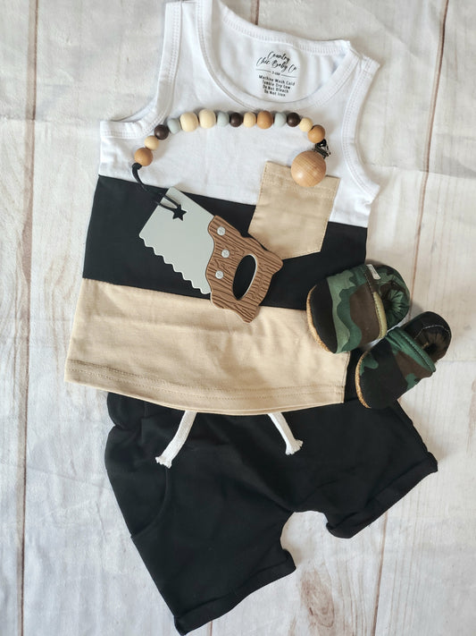 Infant Boys Summer Fit Black and Tan