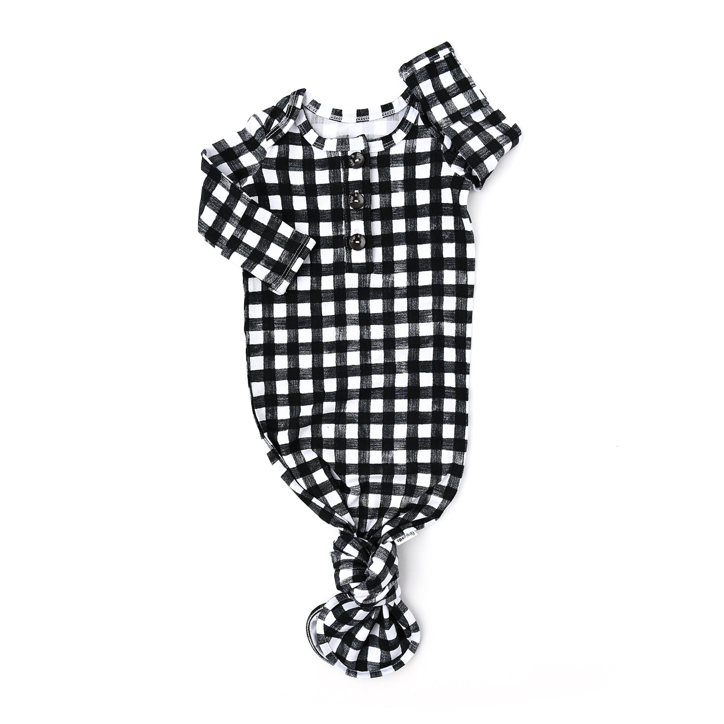 Gigi and Max Knotted Gown- Black Gingham